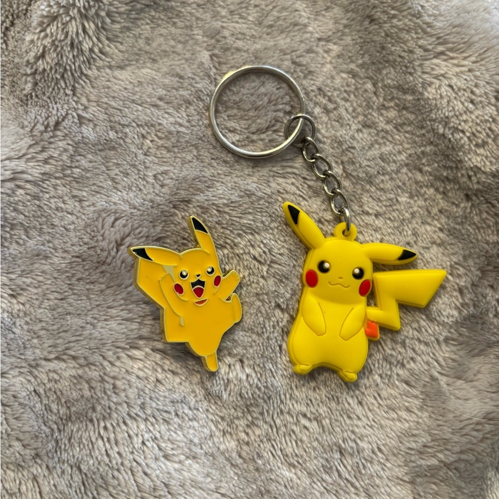 Yellow Pikachu Plush Toy and Keychain Bundle - Picture 2 of 2